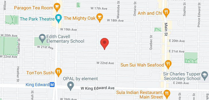 map of 165 W 21ST AVENUE